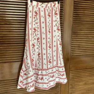 Reformation Floral Striped Skirt Set - Red and White
